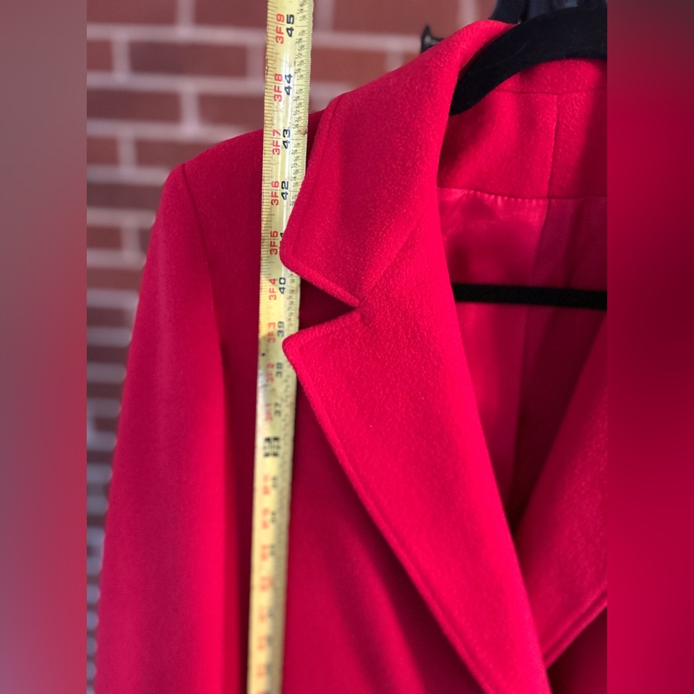 Vintage Red 100% Cashmere Long Coat Old Money Quiet Luxe Chic - Picture 7 of 7